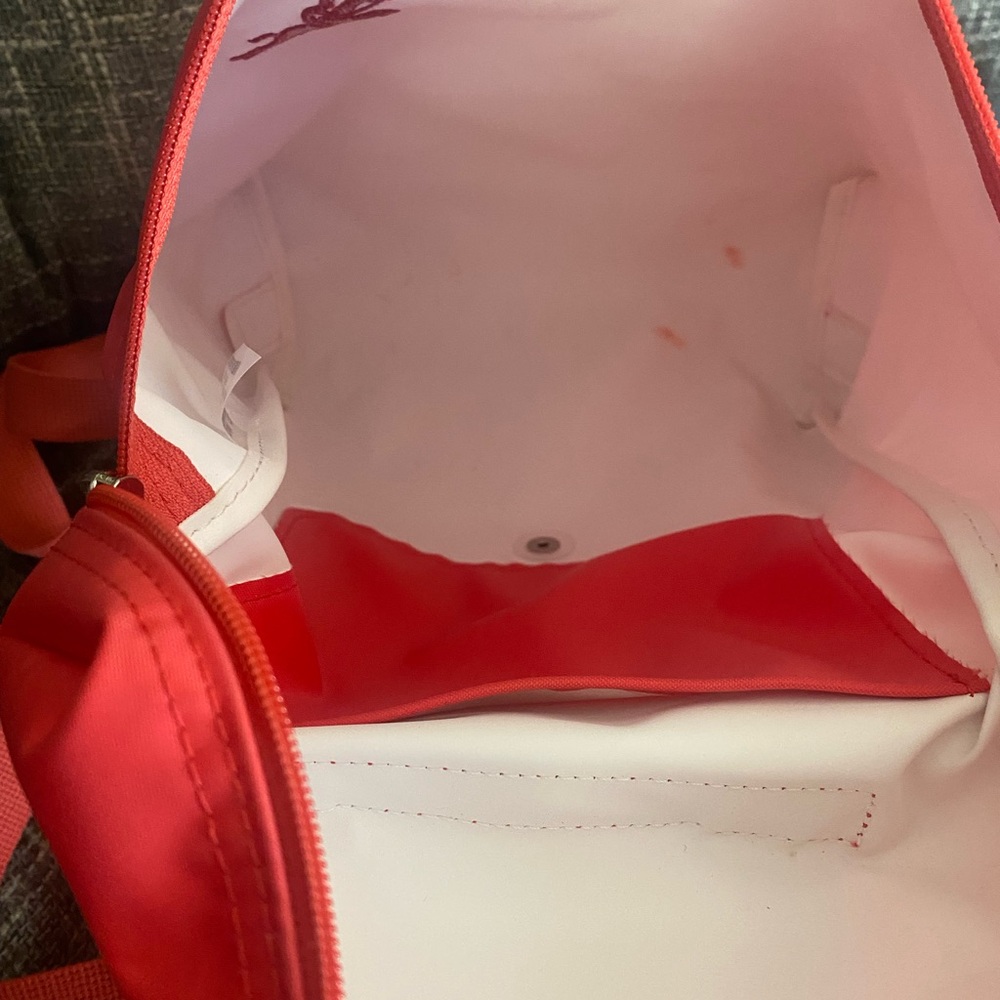 Longchamp Coral Pink Backpack Adjustable Straps - Picture 12 of 14